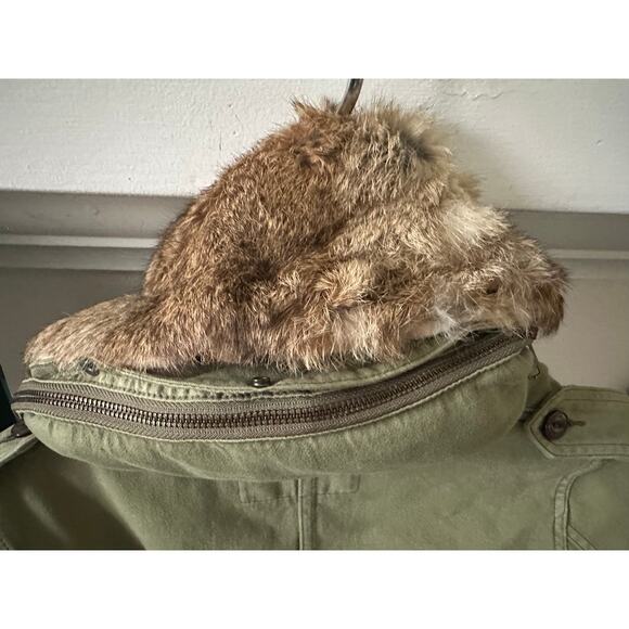 VINTAGE JAPANESE ARMY UTILITY JACKET FUR & SHEARLING LINED, HOODED S - Picture 6 of 12